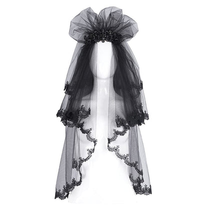 Mourning Garden Crochet Mesh Headpiece