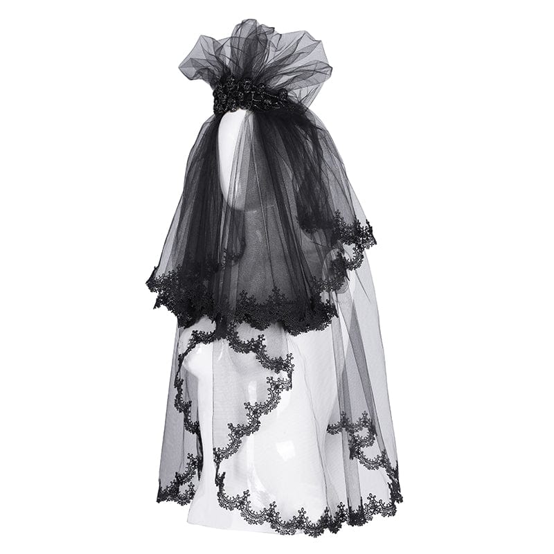 Mourning Garden Crochet Mesh Headpiece