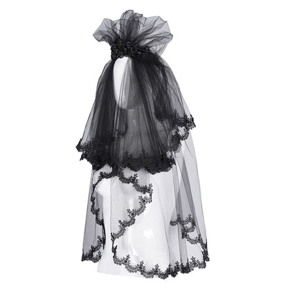 Mourning Garden Crochet Mesh Headpiece