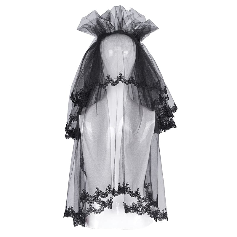 Mourning Garden Crochet Mesh Headpiece