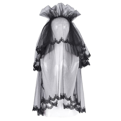Mourning Garden Crochet Mesh Headpiece