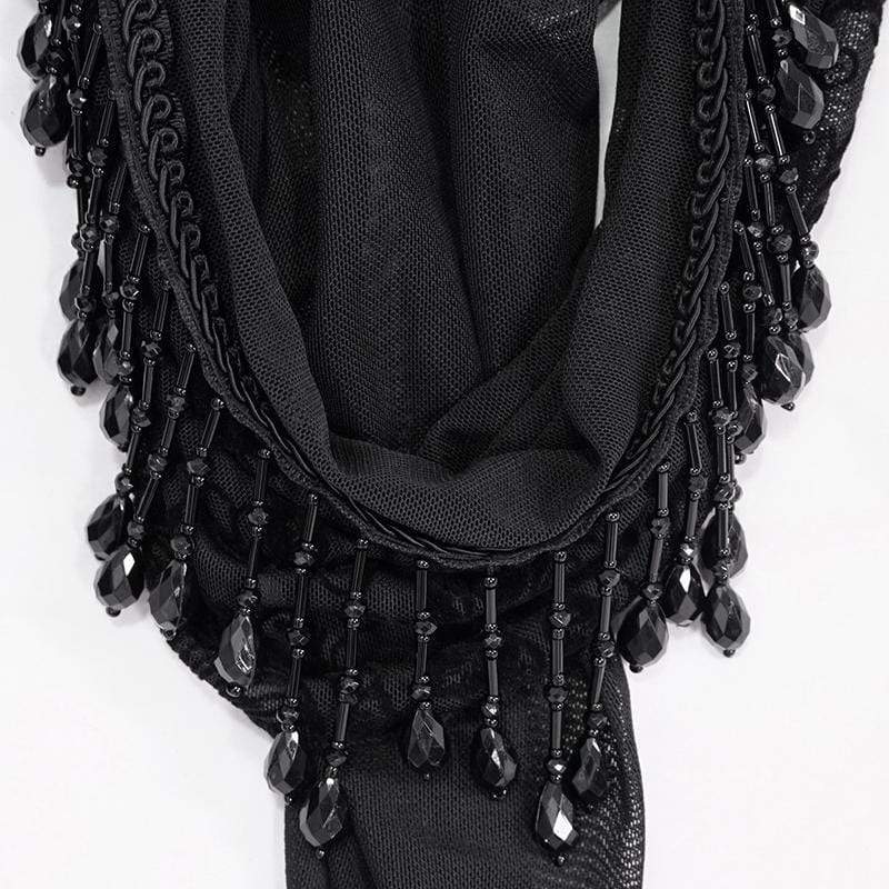 Black Garden Embroidered Mesh Top