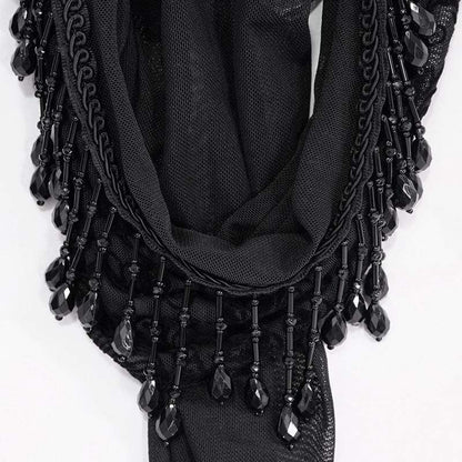 Black Garden Embroidered Mesh Top