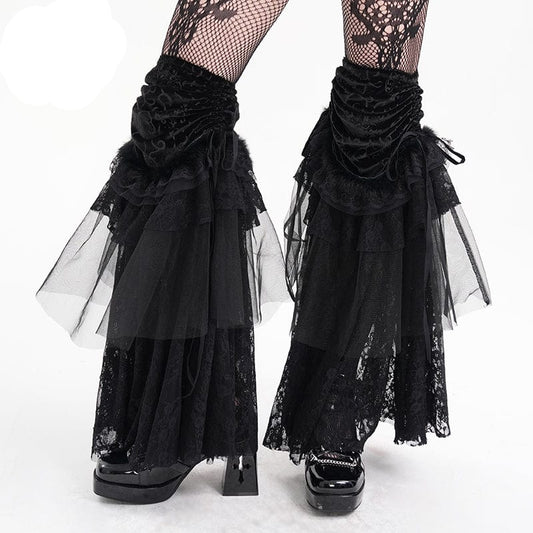 Mourning Veil Lace Leg Warmers