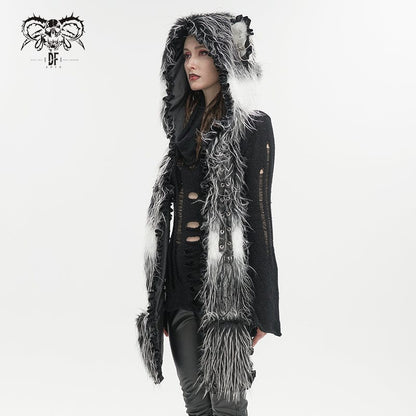 Night Familiar Cat-Ear Hooded Scarf detail view