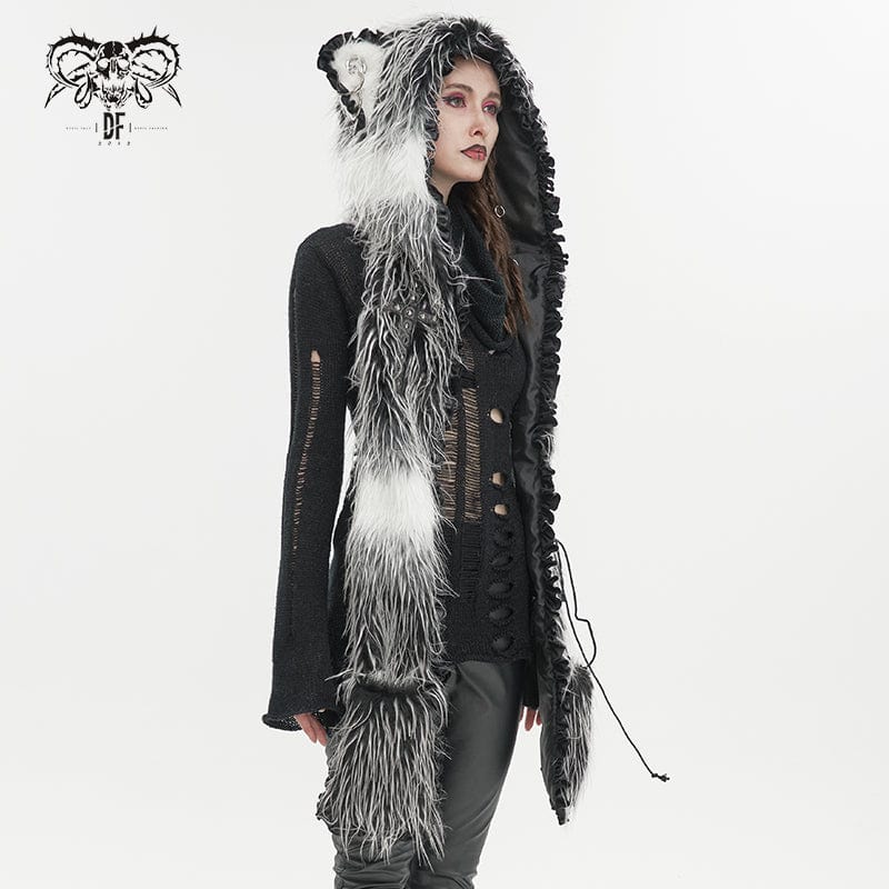 Night Familiar Cat-Ear Hooded Scarf detail view