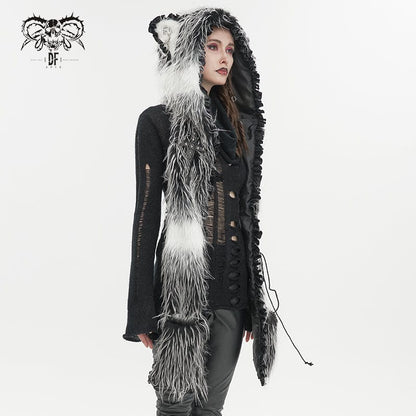 Night Familiar Cat-Ear Hooded Scarf detail view