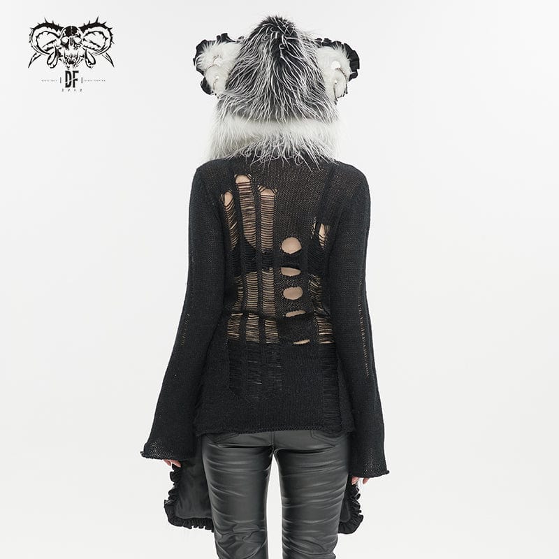 Night Familiar Cat-Ear Hooded Scarf detail view