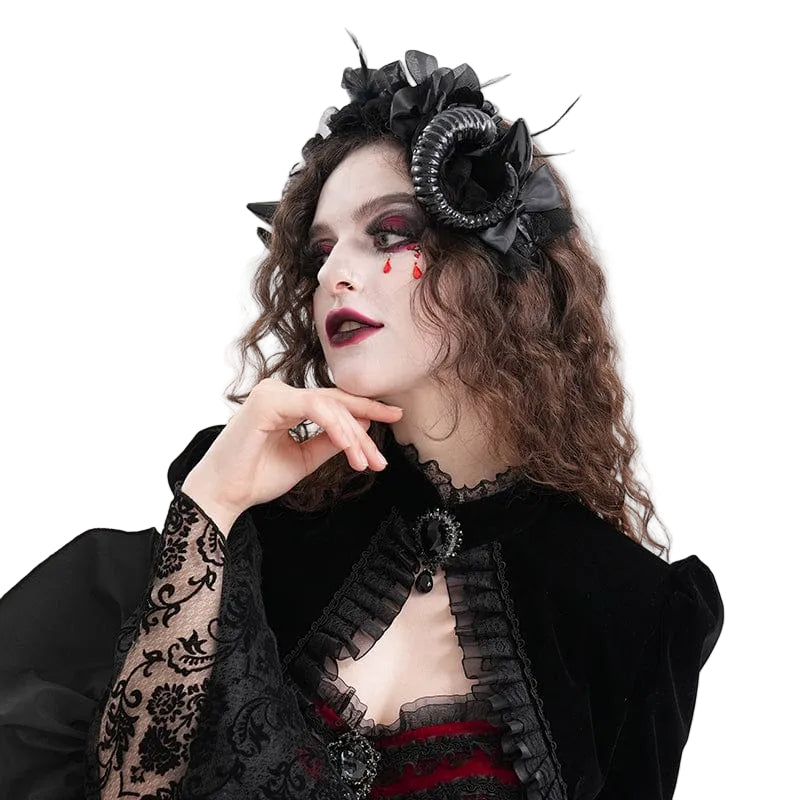 Dark Familiar Horned Mesh Headpiece