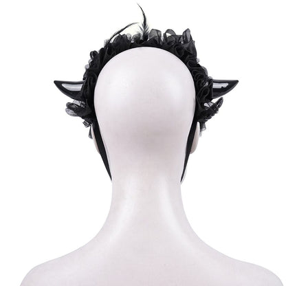 Dark Familiar Horned Mesh Headpiece