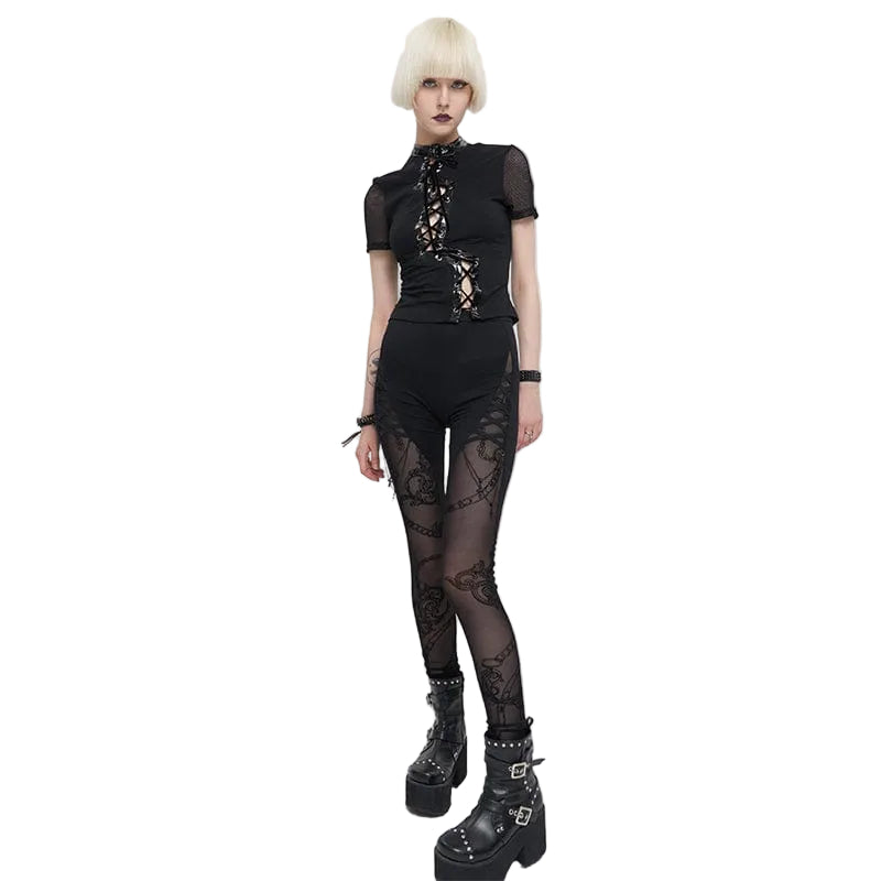 Chainbound Shadow Mesh Leggings