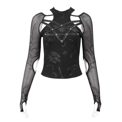 Ritual Star Pentagram Mesh Top