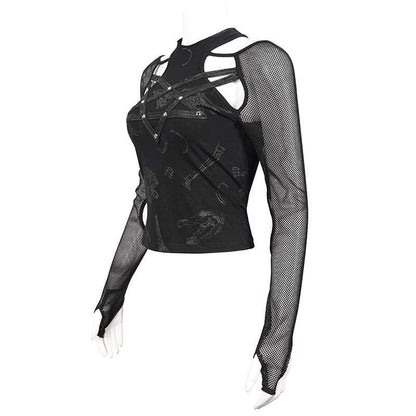 Ritual Star Pentagram Mesh Top