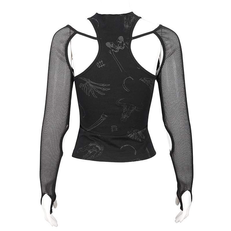 Ritual Star Pentagram Mesh Top