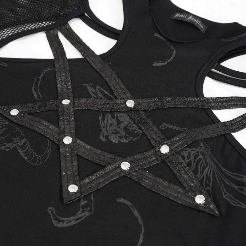 Ritual Star Pentagram Mesh Top