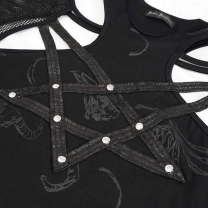 Ritual Star Pentagram Mesh Top