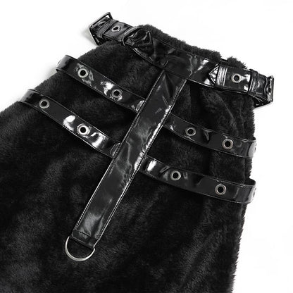 Black Beast Harness Plush Leg Warmers 11