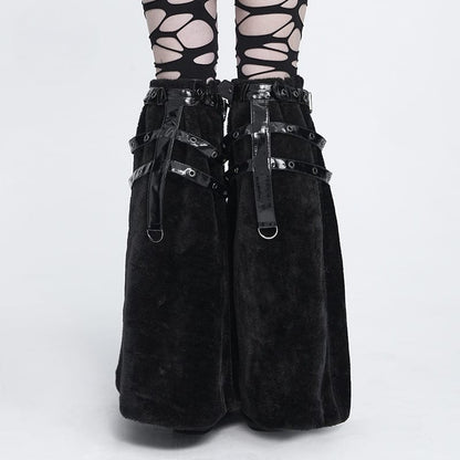 Black Beast Harness Plush Leg Warmers 4