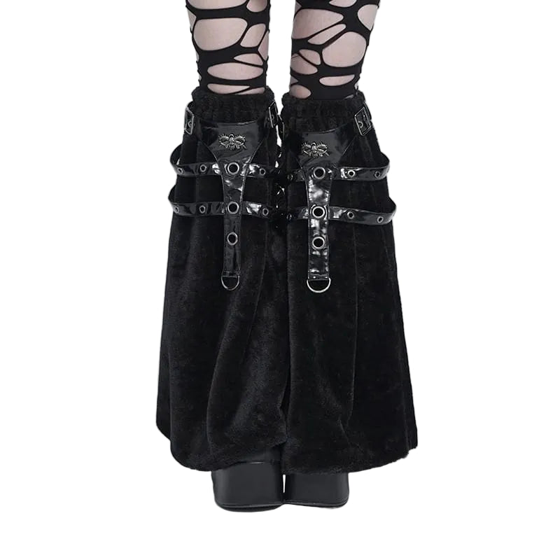 Black Beast Harness Plush Leg Warmers 1
