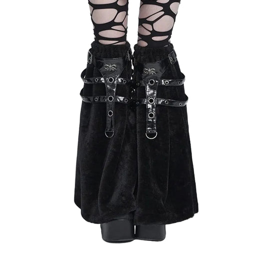 Black Beast Harness Plush Leg Warmers 1