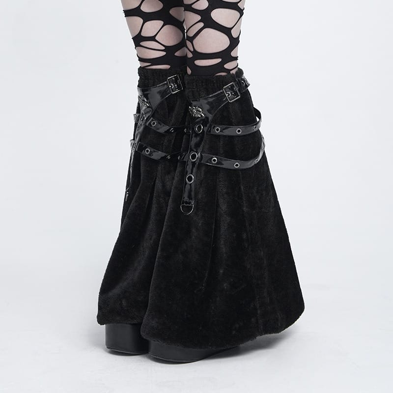Black Beast Harness Plush Leg Warmers 2