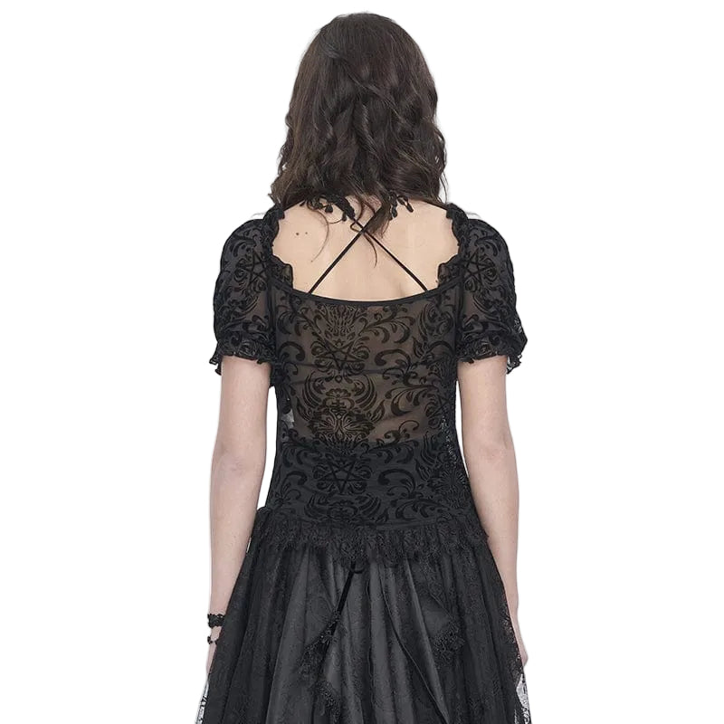 Spectral Bloom Flocked Mesh Shirt