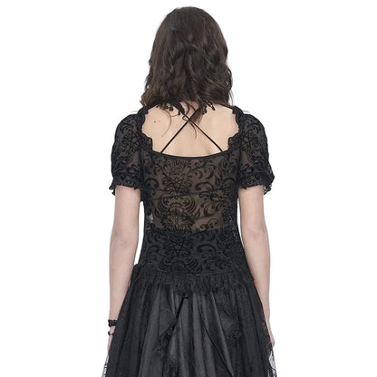 Spectral Bloom Flocked Mesh Shirt