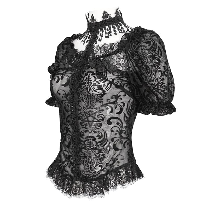 Spectral Bloom Flocked Mesh Shirt