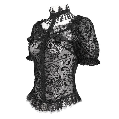 Spectral Bloom Flocked Mesh Shirt