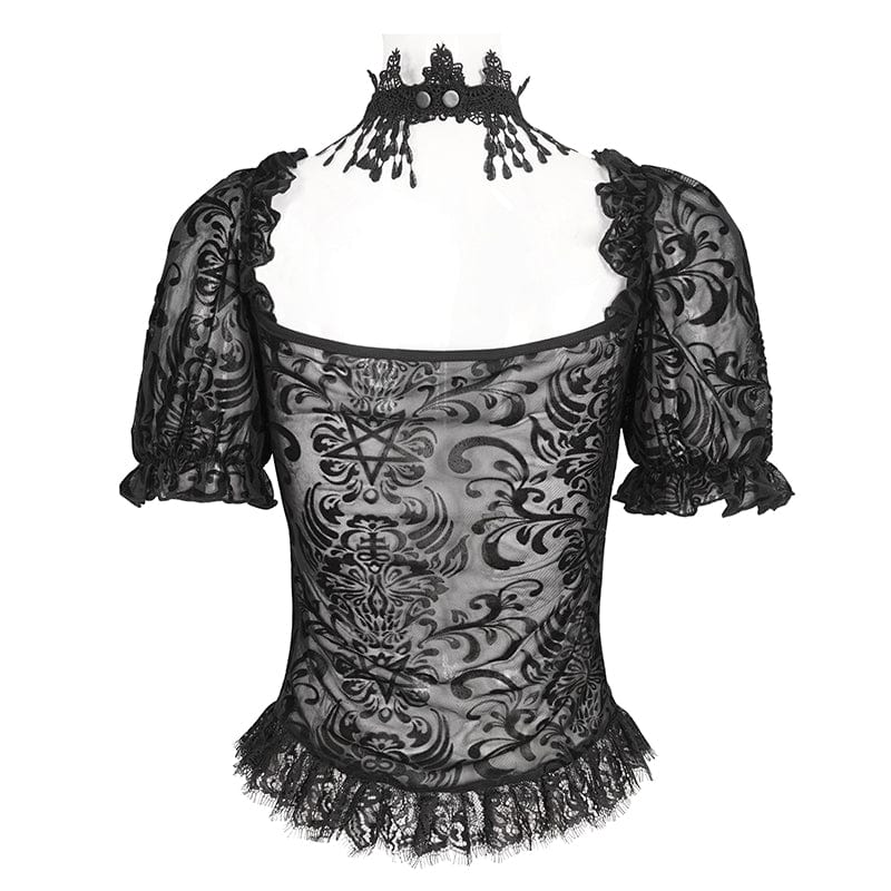 Spectral Bloom Flocked Mesh Shirt