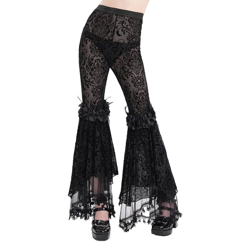 Funeral Fringe Tassel Lace Pants