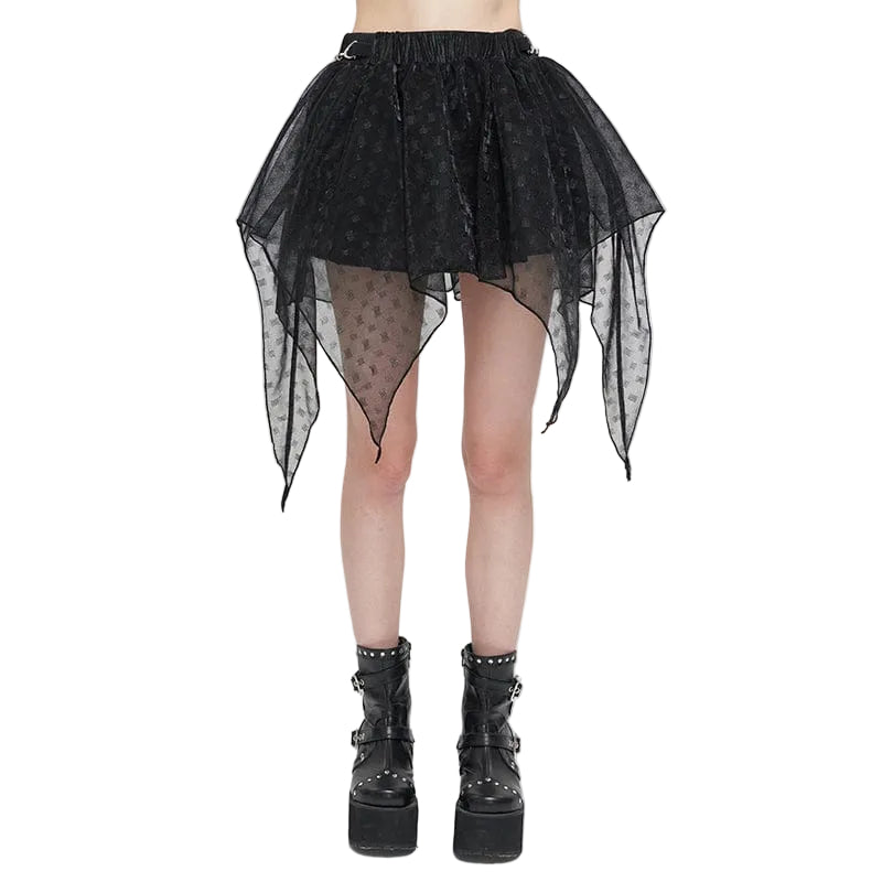 Shattered Veil Layered Mesh Skirt