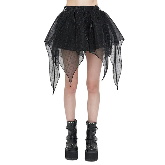 Shattered Veil Layered Mesh Skirt