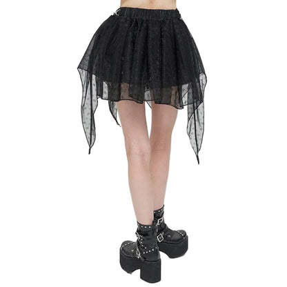 Shattered Veil Layered Mesh Skirt