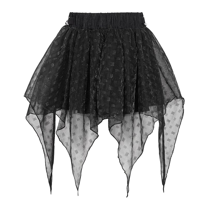 Shattered Veil Layered Mesh Skirt