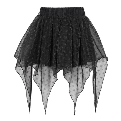 Shattered Veil Layered Mesh Skirt