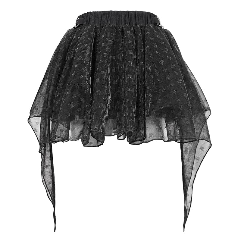 Shattered Veil Layered Mesh Skirt