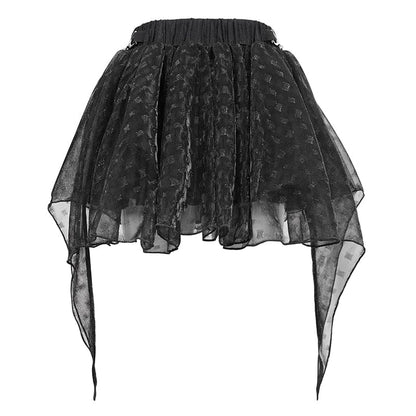Shattered Veil Layered Mesh Skirt