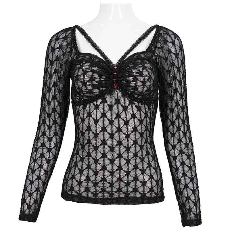 Widow’s Tribute Beaded Mesh Shirt