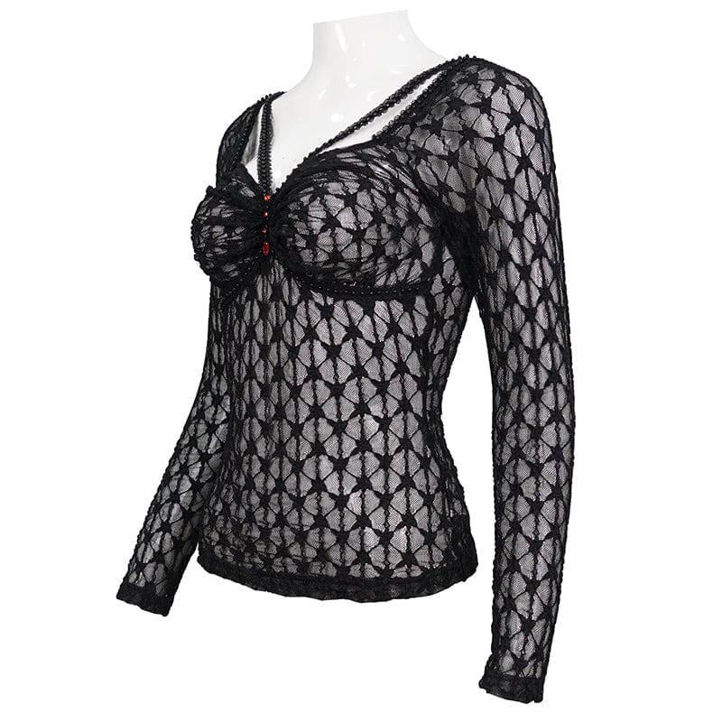 Widow’s Tribute Beaded Mesh Shirt