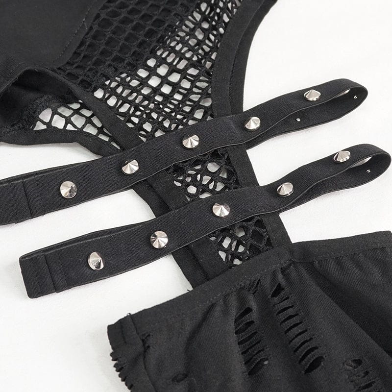 Fracture Line Cutout Mesh Leggings