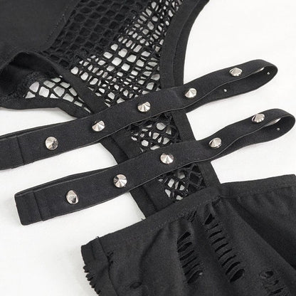 Fracture Line Cutout Mesh Leggings