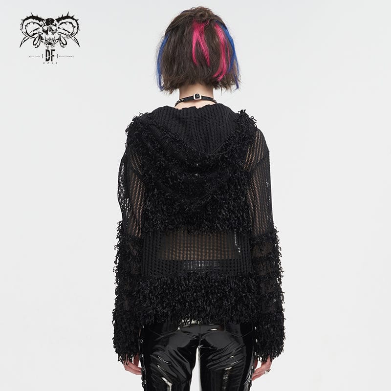 Chainbound Ruin Hooded Sheer Sweater detail view 5