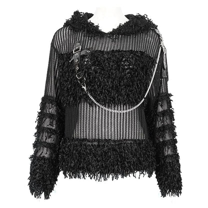 Chainbound Ruin Hooded Sheer Sweater detail view 7