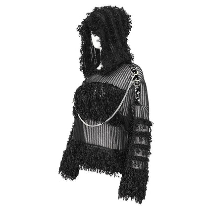 Chainbound Ruin Hooded Sheer Sweater detail view 8