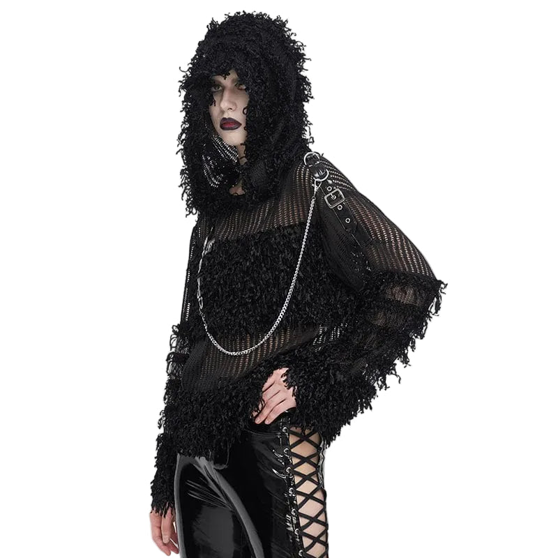 Chainbound Ruin Hooded Sheer Sweater detail view 2
