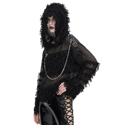 Chainbound Ruin Hooded Sheer Sweater detail view 2