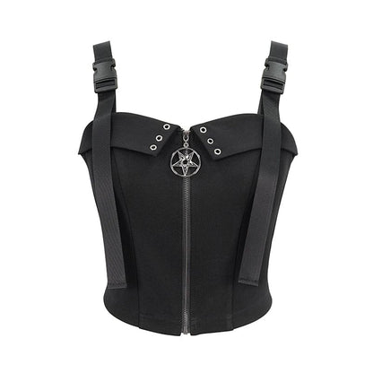 Dead Star Zipper Buckle Bustier detail view 7