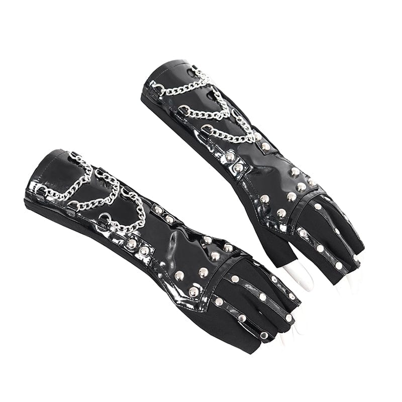 Chain Reaction Studded Half-Finger Gloves detail