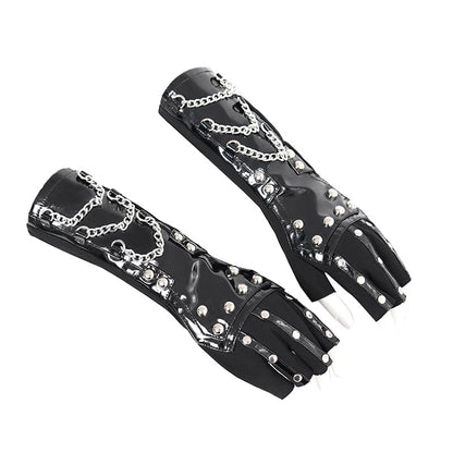 Chain Reaction Studded Half-Finger Gloves detail